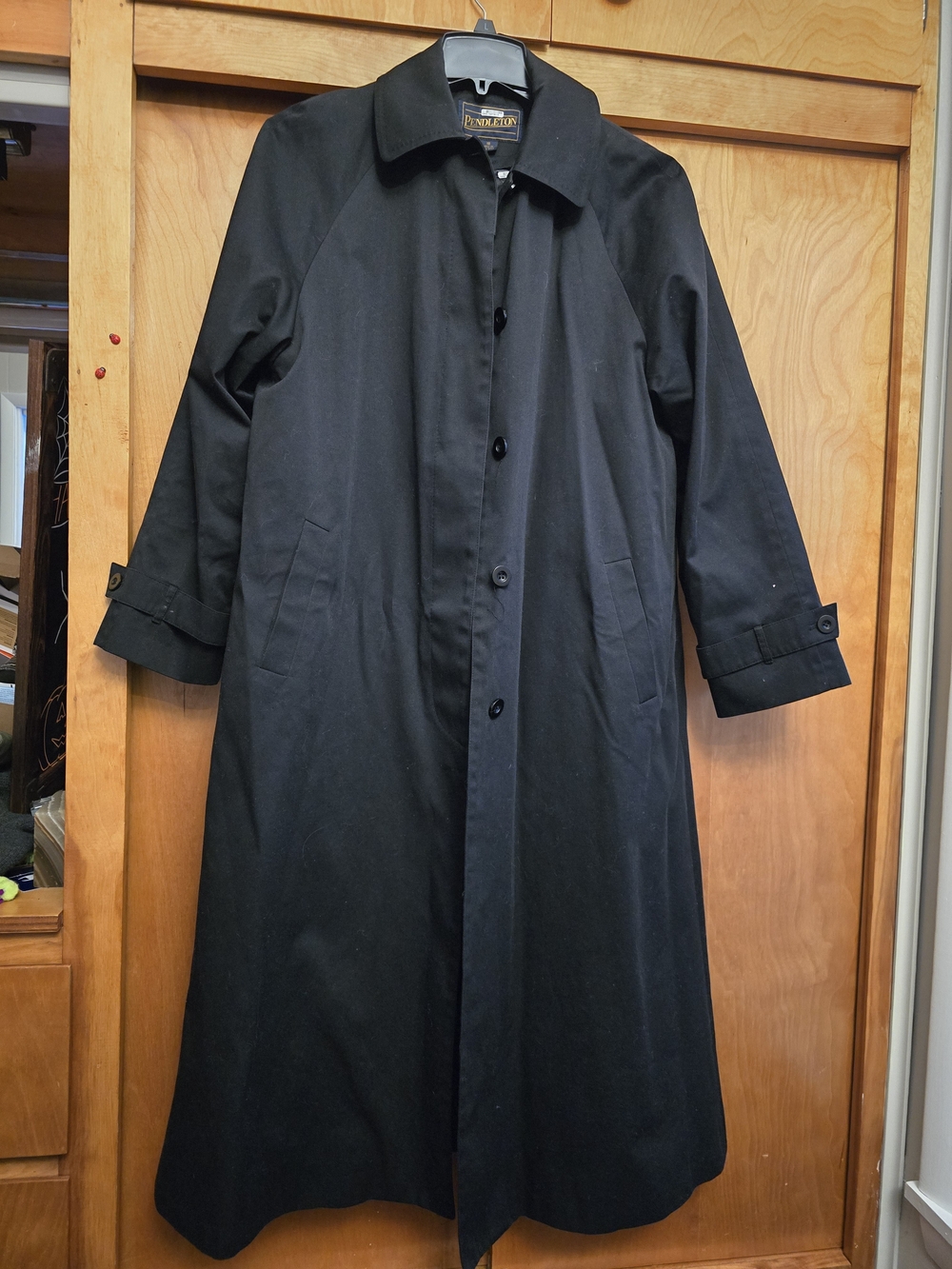 Pendleton Black Long Trench Coat